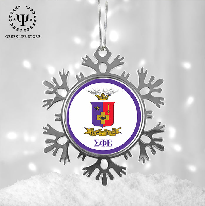 Sigma Phi Epsilon Christmas Ornament - Snowflake Metal