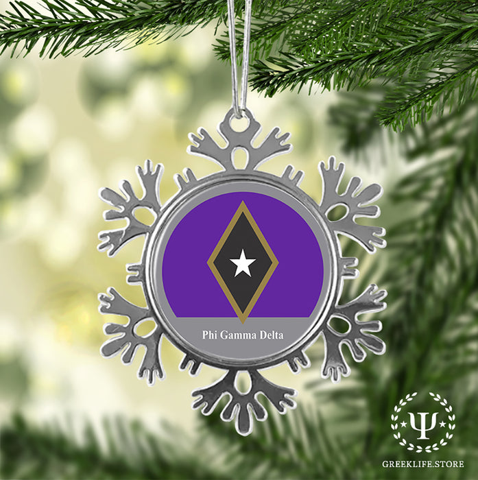 Phi Gamma Delta Christmas Ornament - Snowflake Metal