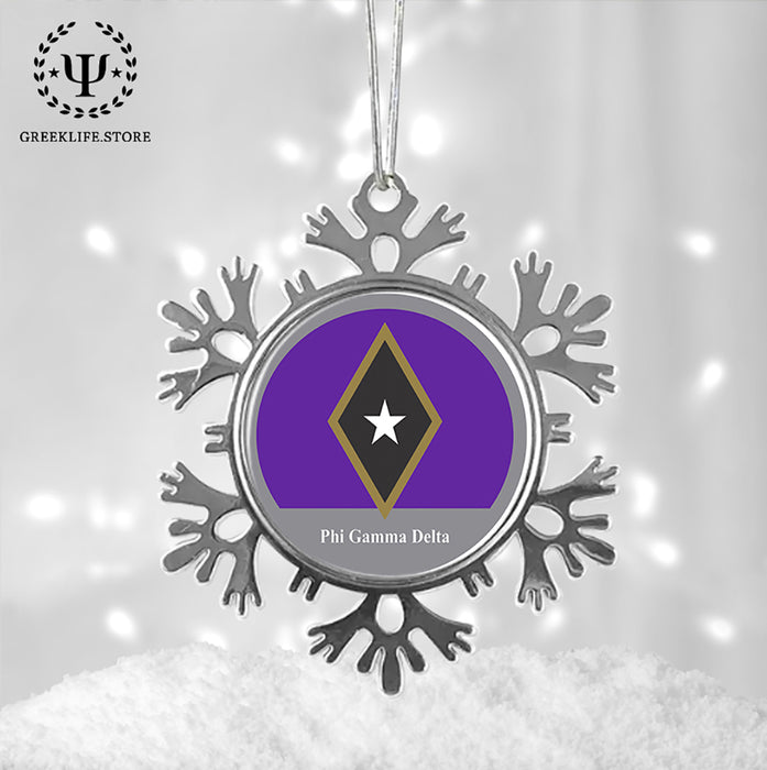 Phi Gamma Delta Christmas Ornament - Snowflake Metal