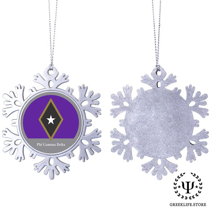 Phi Gamma Delta Christmas Ornament - Snowflake Metal
