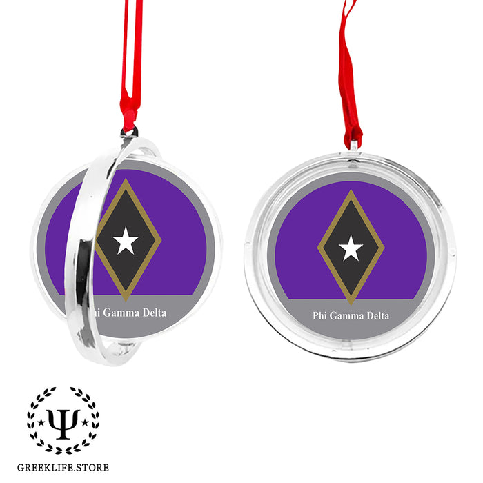 Phi Gamma Delta Christmas Reversible Flat Round Ornament