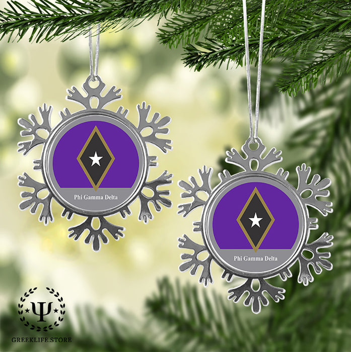 Phi Gamma Delta Christmas Ornament - Snowflake Metal