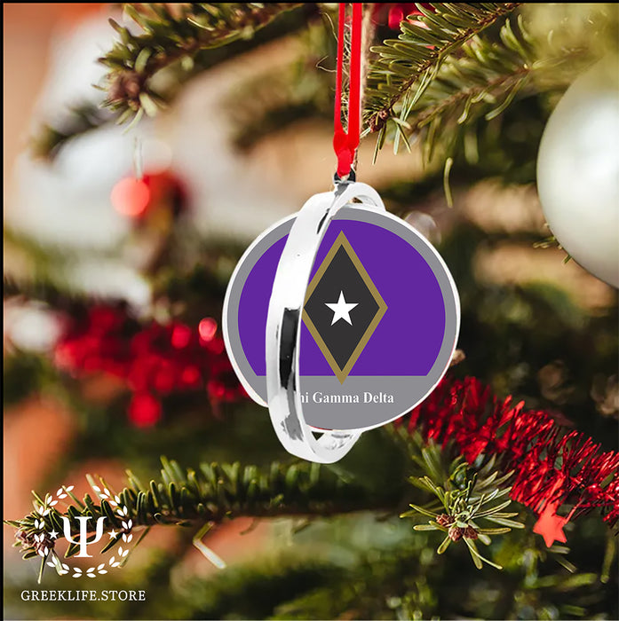 Phi Gamma Delta Christmas Reversible Flat Round Ornament