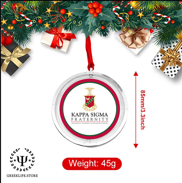 Kappa Sigma Christmas Reversible Flat Round Ornament