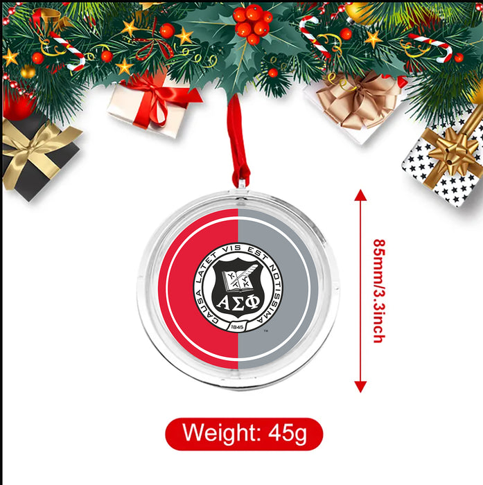 Alpha Sigma Phi Christmas Reversible Flat Round Ornament