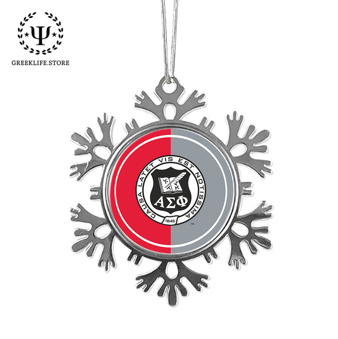 Alpha Sigma Phi Christmas Ornament - Snowflake Metal