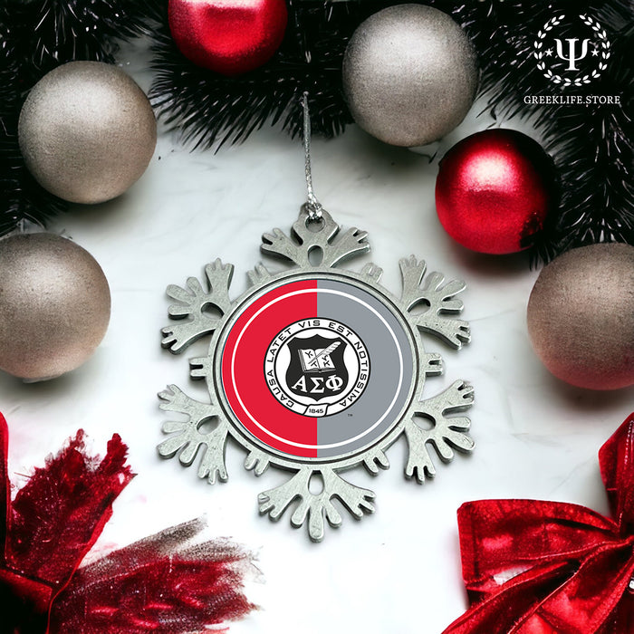 Alpha Sigma Phi Christmas Ornament - Snowflake Metal