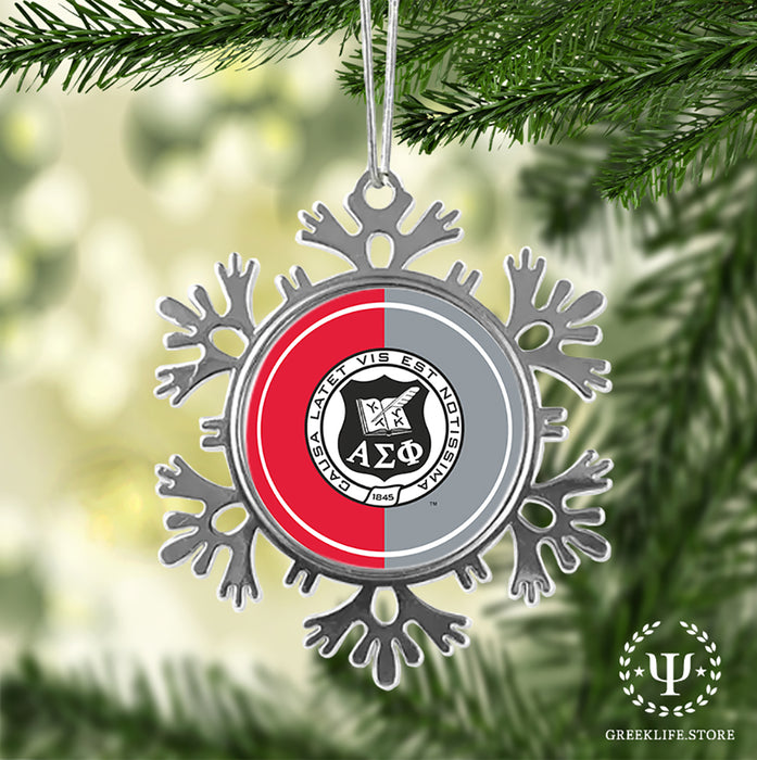 Alpha Sigma Phi Christmas Ornament - Snowflake Metal