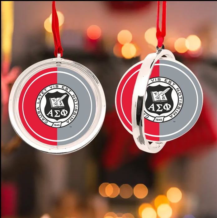 Alpha Sigma Phi Christmas Reversible Flat Round Ornament
