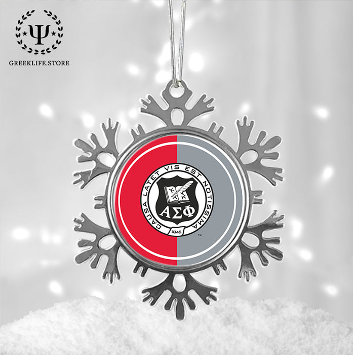 Alpha Sigma Phi Christmas Ornament - Snowflake Metal