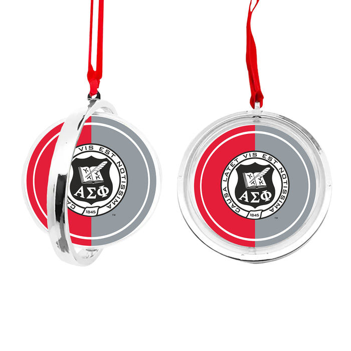 Alpha Sigma Phi Christmas Reversible Flat Round Ornament