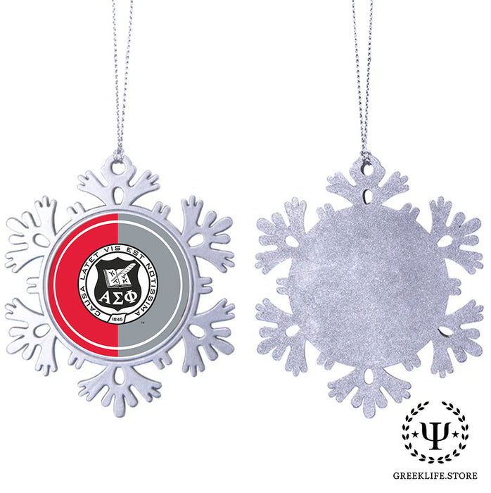 Alpha Sigma Phi Christmas Ornament - Snowflake Metal