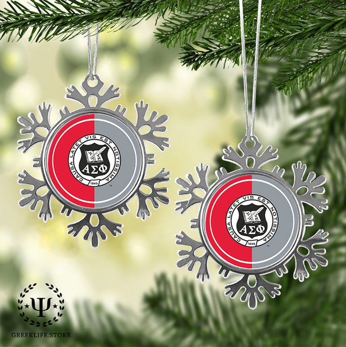 Alpha Sigma Phi Christmas Ornament - Snowflake Metal