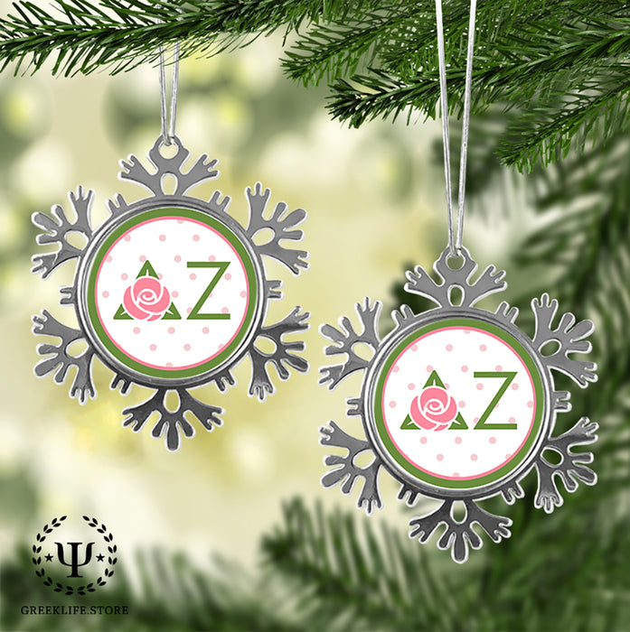 Delta Zeta Christmas Ornament - Snowflake Metal