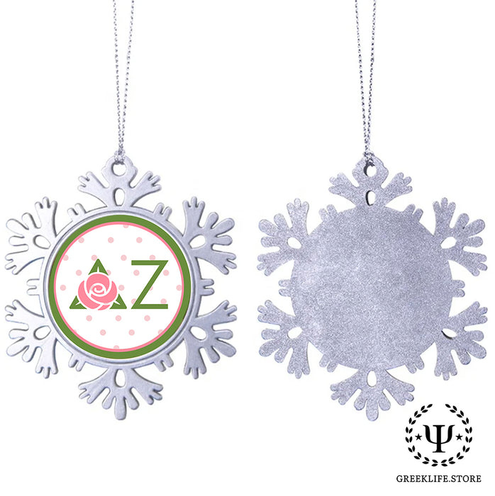 Delta Zeta Christmas Ornament - Snowflake Metal