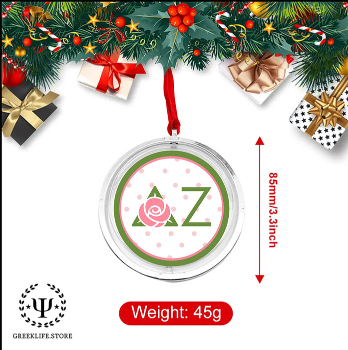 Delta Zeta Christmas Reversible Flat Round Ornament