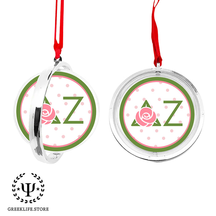 Delta Zeta Christmas Reversible Flat Round Ornament