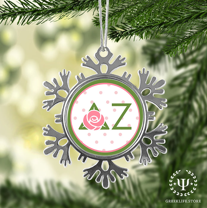 Delta Zeta Christmas Ornament - Snowflake Metal