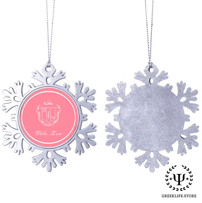 Delta Zeta Christmas Ornament - Snowflake Metal