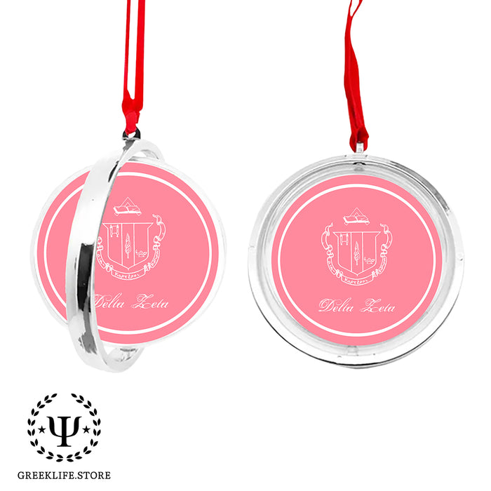 Delta Zeta Christmas Reversible Flat Round Ornament