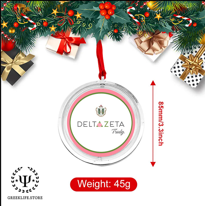 Delta Zeta Christmas Reversible Flat Round Ornament