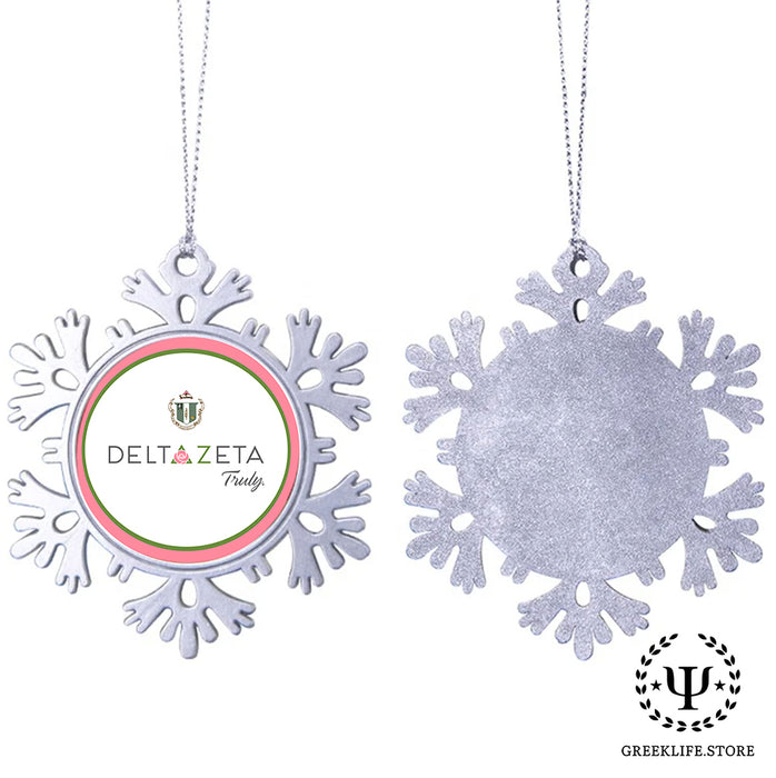 Delta Zeta Christmas Ornament - Snowflake Metal