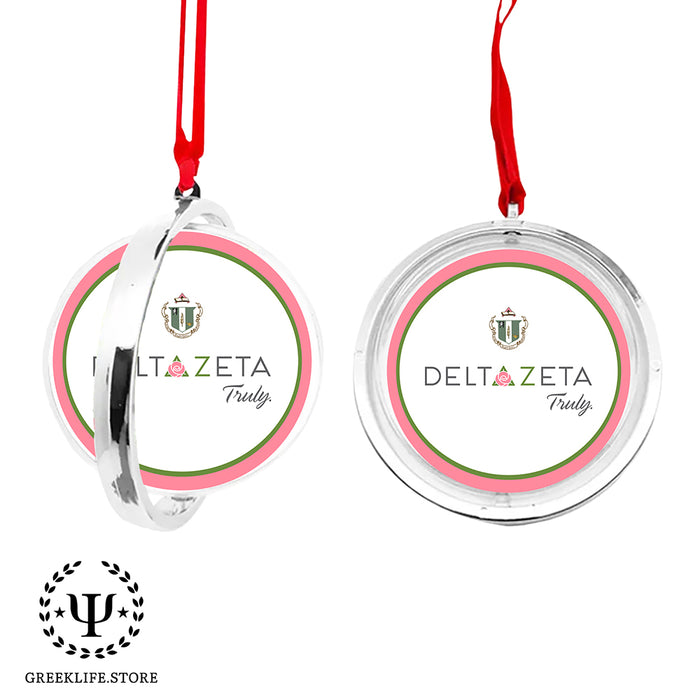 Delta Zeta Christmas Reversible Flat Round Ornament