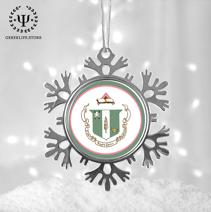 Delta Zeta Christmas Ornament - Snowflake Metal