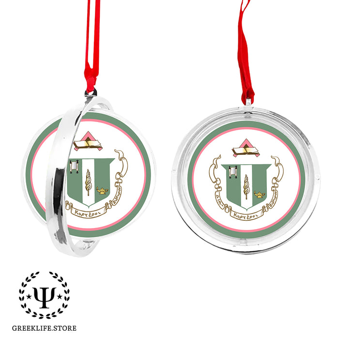 Delta Zeta Christmas Reversible Flat Round Ornament