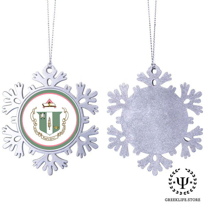 Delta Zeta Christmas Ornament - Snowflake Metal