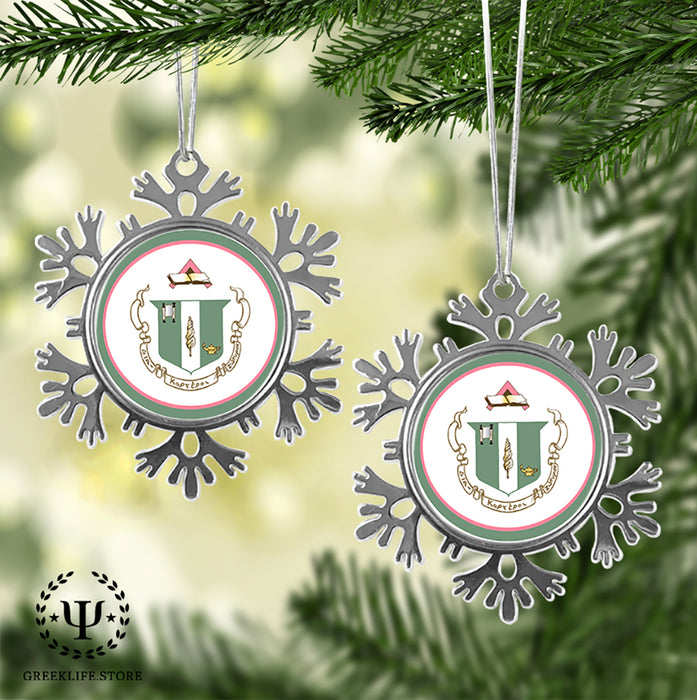 Delta Zeta Christmas Ornament - Snowflake Metal