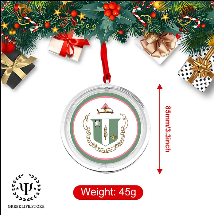 Delta Zeta Christmas Reversible Flat Round Ornament