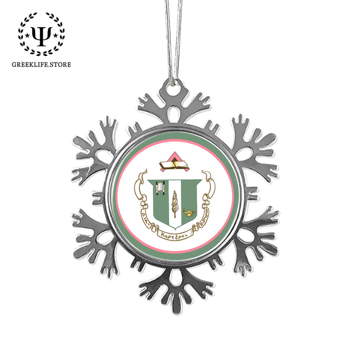 Delta Zeta Christmas Ornament - Snowflake Metal