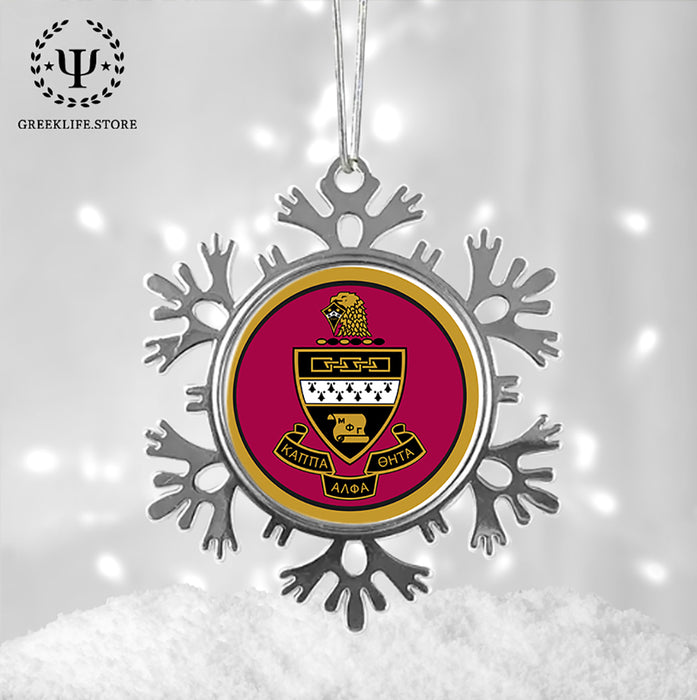 Kappa Alpha Theta Christmas Ornament - Snowflake Metal