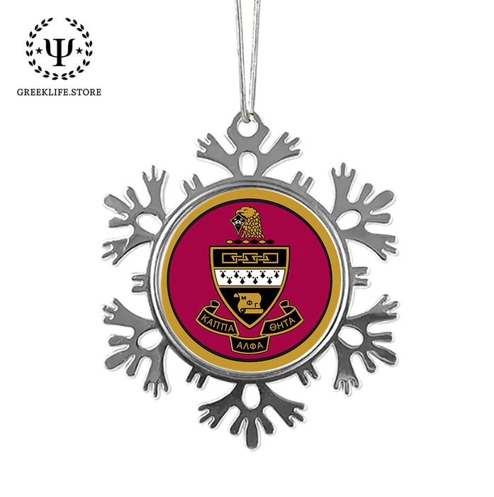 Kappa Alpha Theta Christmas Ornament - Snowflake Metal