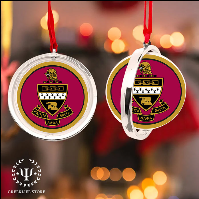 Kappa Alpha Theta Christmas Reversible Flat Round Ornament