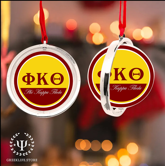 Phi Kappa Theta Christmas Reversible Flat Round Ornament