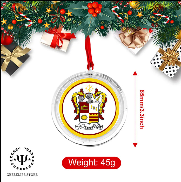 Phi Kappa Theta Christmas Reversible Flat Round Ornament