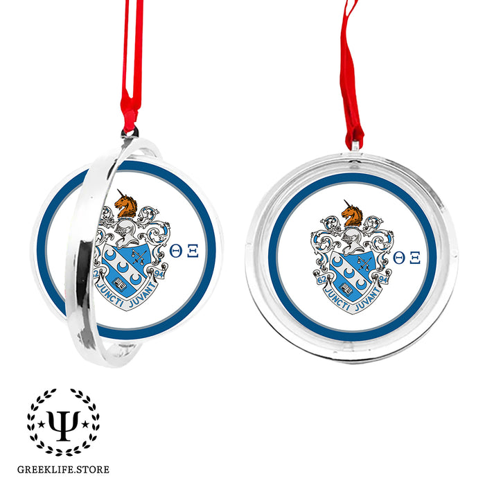 Theta Xi Christmas Reversible Flat Round Ornament