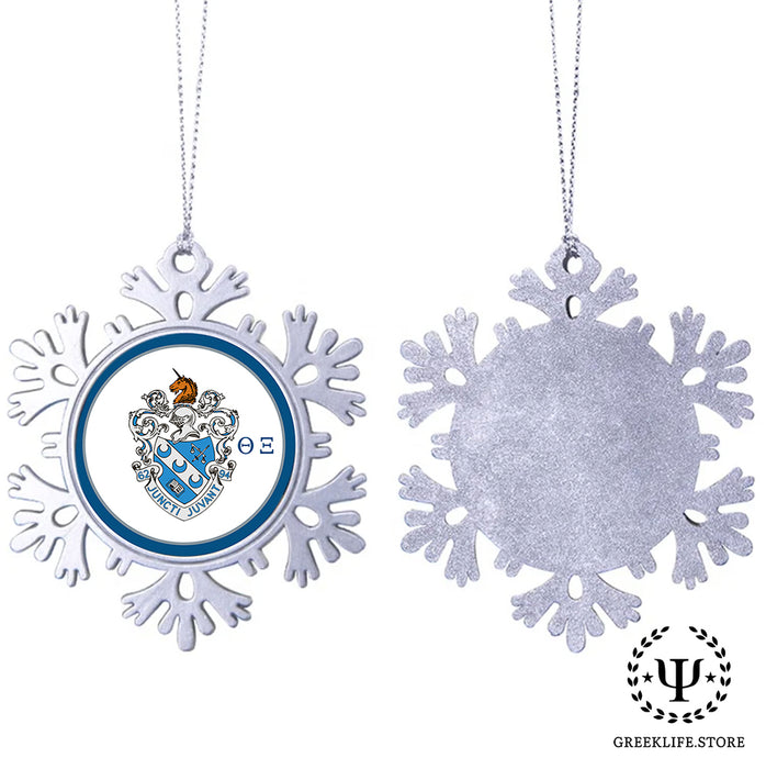 Theta Xi Christmas Ornament - Snowflake Metal