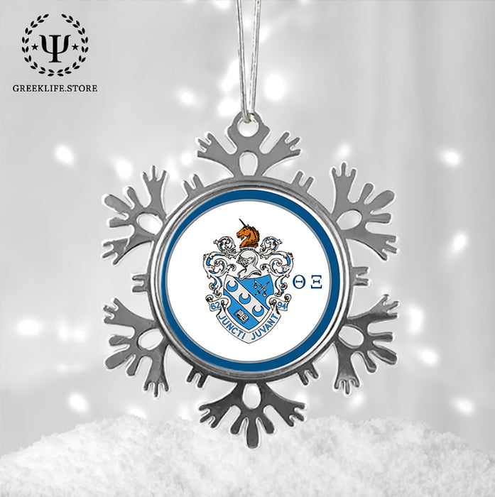 Theta Xi Christmas Ornament - Snowflake Metal