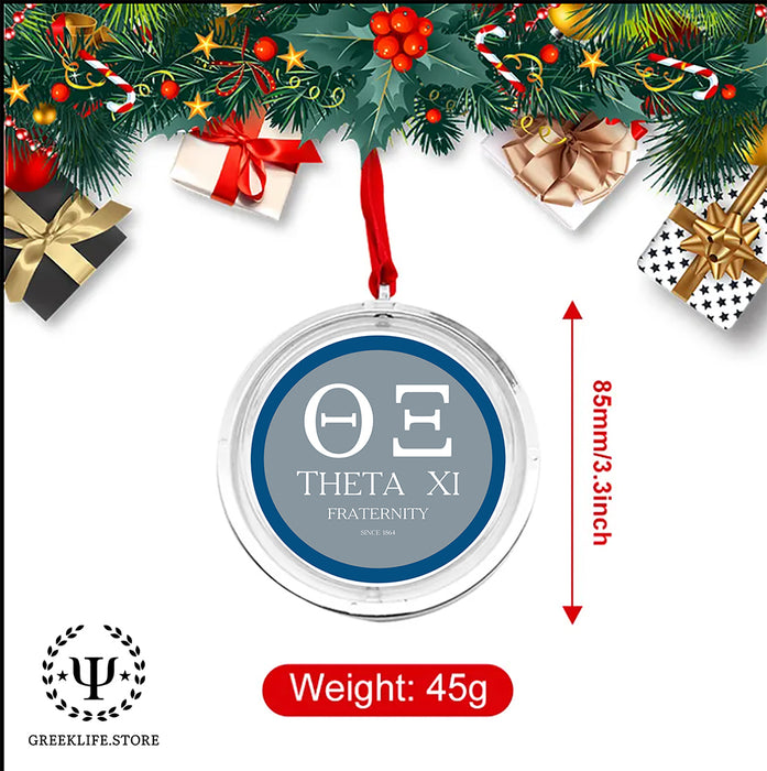 Theta Xi Christmas Reversible Flat Round Ornament