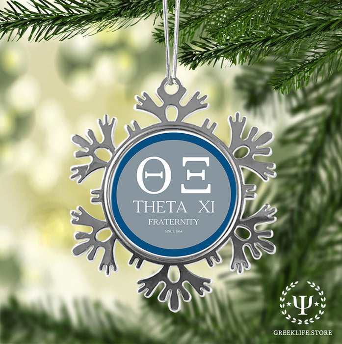 Theta Xi Christmas Ornament - Snowflake Metal