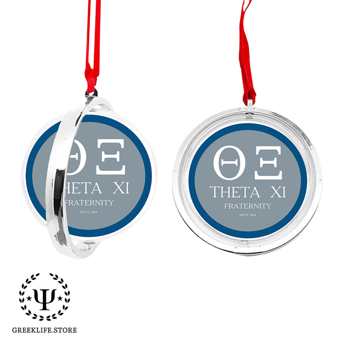 Theta Xi Christmas Reversible Flat Round Ornament