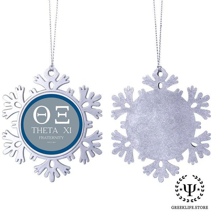Theta Xi Christmas Ornament - Snowflake Metal