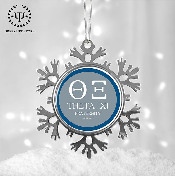 Theta Xi Christmas Ornament - Snowflake Metal