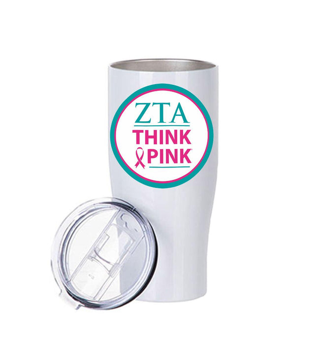 Zeta Tau Alpha Stainless Steel Tumbler - 20oz - Ringed Base