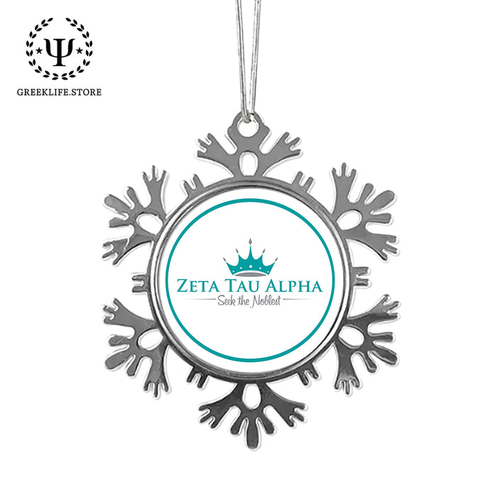 Zeta Tau Alpha Christmas Ornament - Snowflake Metal