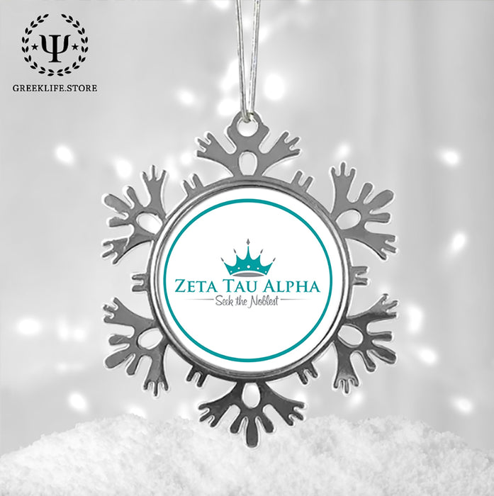 Zeta Tau Alpha Christmas Ornament - Snowflake Metal
