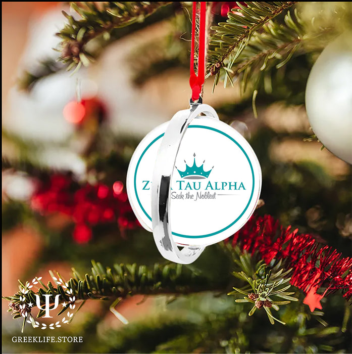 Zeta Tau Alpha Christmas Reversible Flat Round Ornament